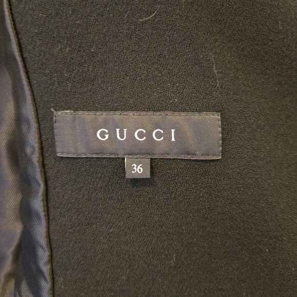 Gucci Black Wool Moto Style Suit Jacket Size IT 36 - Picture 8 of 10